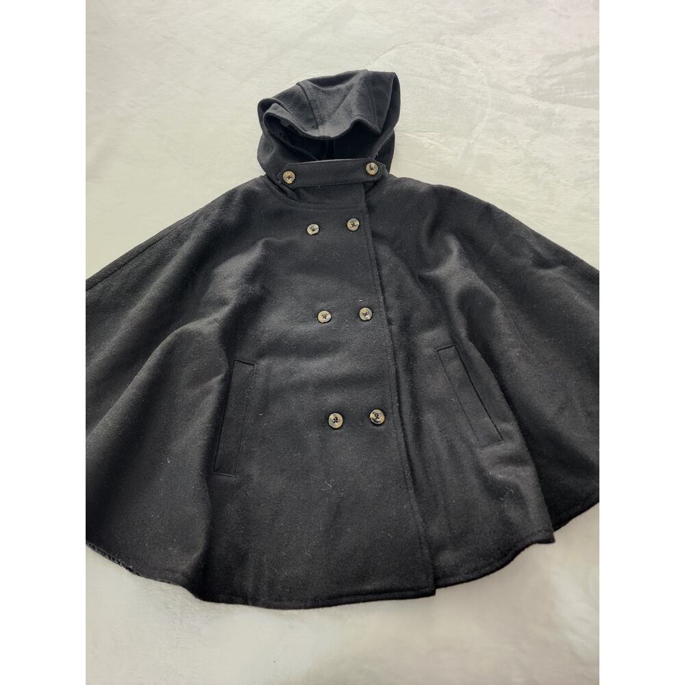 Hope & Henry Girls Black Cape Sz M (7-8) - Picture 2 of 4